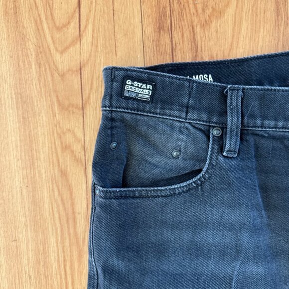 G Star Raw Mosa Straight Jeans Mens 33/30 Black Wash Denim - Picture 4 of 9